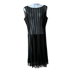 Sandra Darren Mesh Dress Womens 10 Black Fairy Grunge Whimsigoth Layering Piece